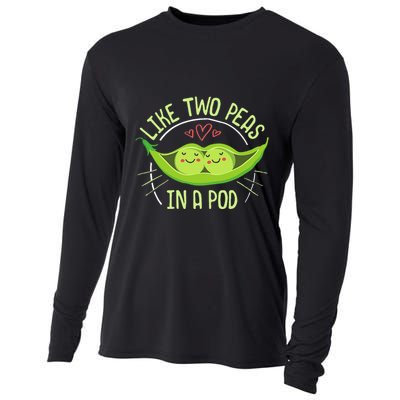Cute Pea Pod Like Two Peas In A Pod Idiom Cooling Performance Long Sleeve Crew