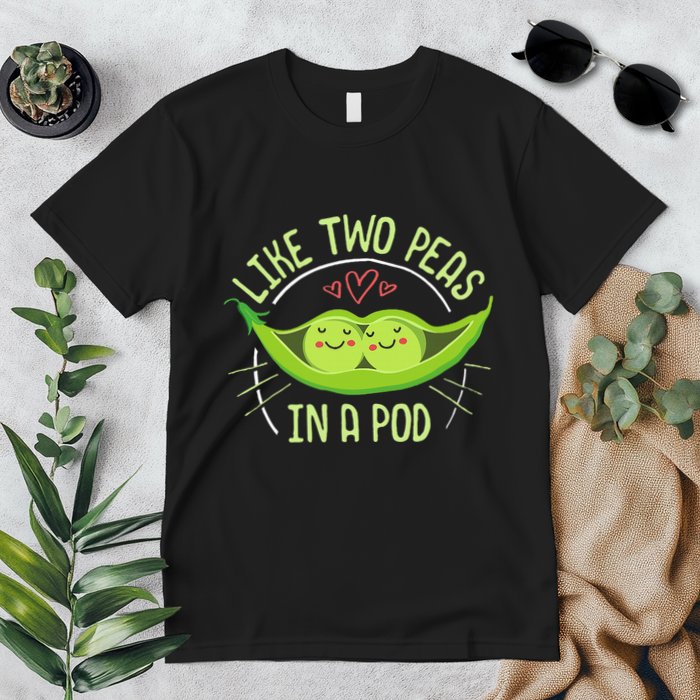 Cute Pea Pod Like Two Peas In A Pod Idiom Premium T-Shirt