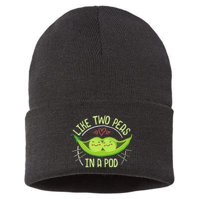 Cute Pea Pod Like Two Peas In A Pod Idiom Sustainable Knit Beanie