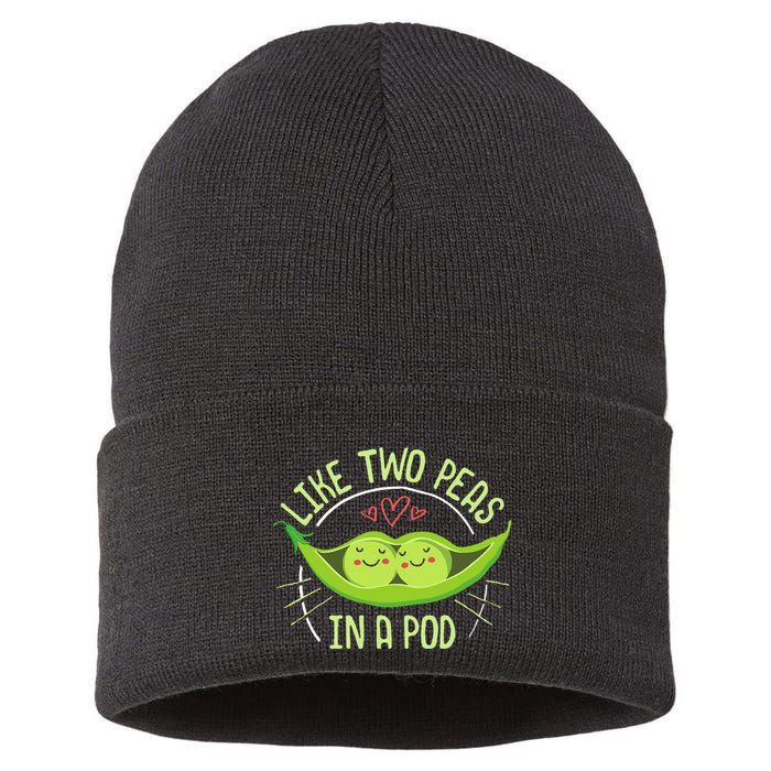 Cute Pea Pod Like Two Peas In A Pod Idiom Sustainable Knit Beanie
