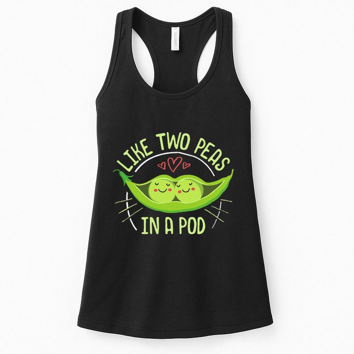 Cute Pea Pod Like Two Peas In A Pod Idiom Womens Tank Top