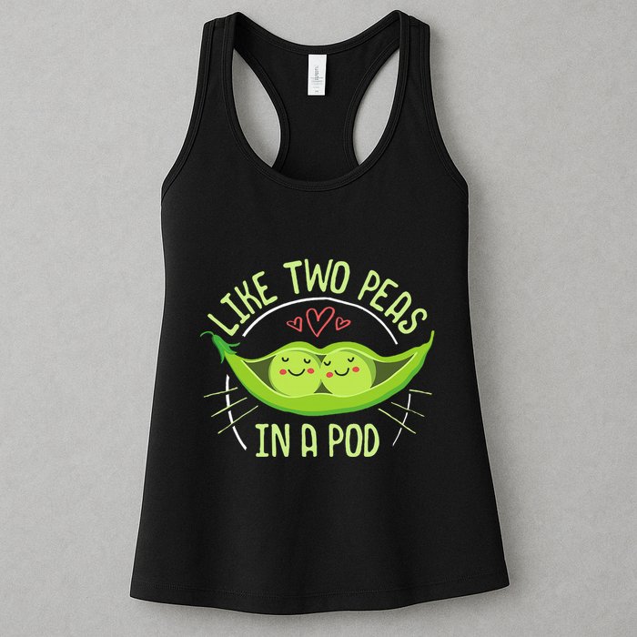 Cute Pea Pod Like Two Peas In A Pod Idiom Womens Tank Top