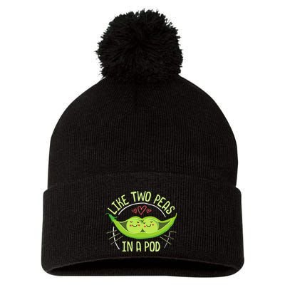 Cute Pea Pod Like Two Peas In A Pod Idiom Pom Pom 12in Knit Beanie
