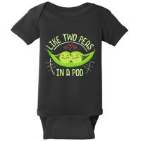 Cute Pea Pod Like Two Peas In A Pod Idiom Baby Bodysuit