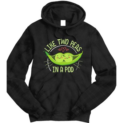 Cute Pea Pod Like Two Peas In A Pod Idiom Tie Dye Hoodie