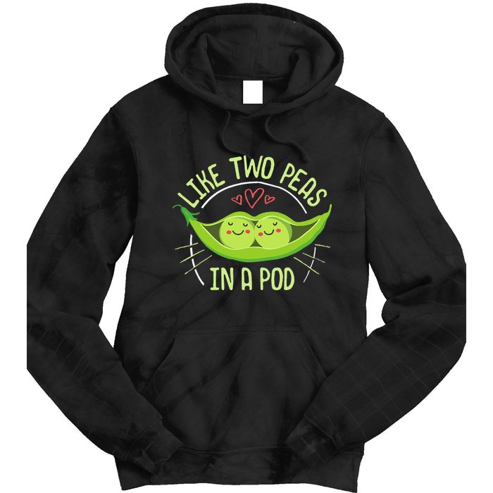 Cute Pea Pod Like Two Peas In A Pod Idiom Tie Dye Hoodie