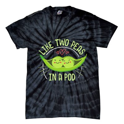 Cute Pea Pod Like Two Peas In A Pod Idiom Tie-Dye T-Shirt