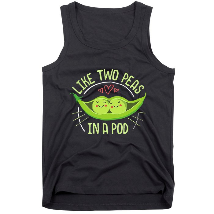 Cute Pea Pod Like Two Peas In A Pod Idiom Tank Top