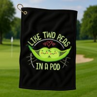 Cute Pea Pod Like Two Peas In A Pod Idiom Golf Towel