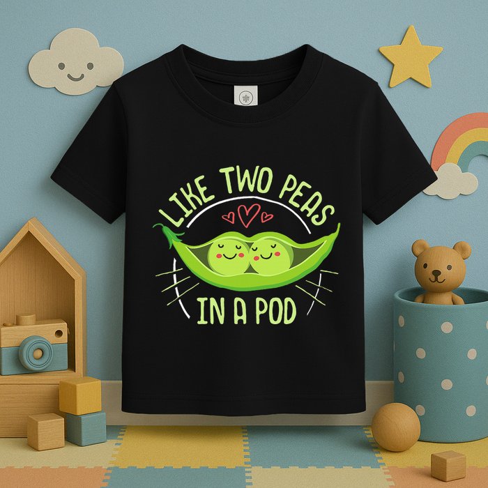 Cute Pea Pod Like Two Peas In A Pod Idiom Toddler T-Shirt