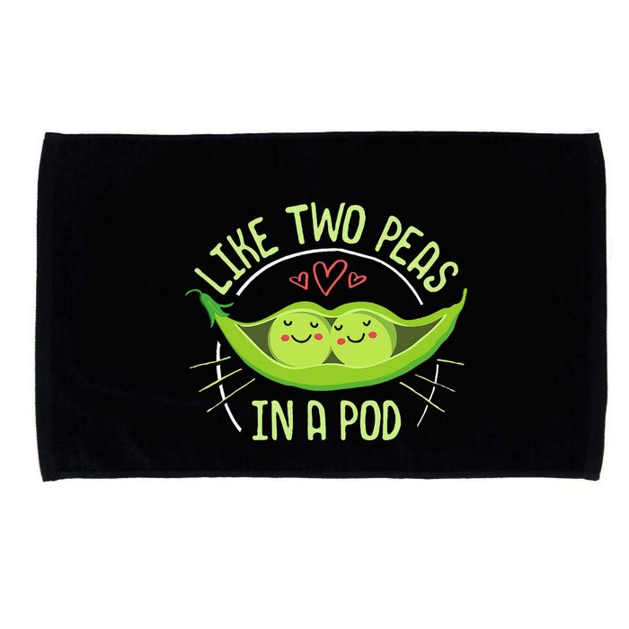 Cute Pea Pod Like Two Peas In A Pod Idiom Microfiber Hand Towel