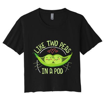 Cute Pea Pod Like Two Peas In A Pod Idiom Crop Top