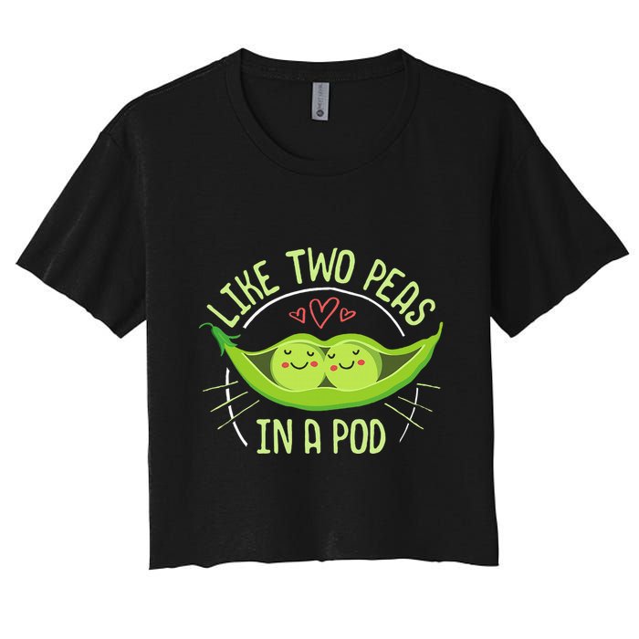 Cute Pea Pod Like Two Peas In A Pod Idiom Crop Top