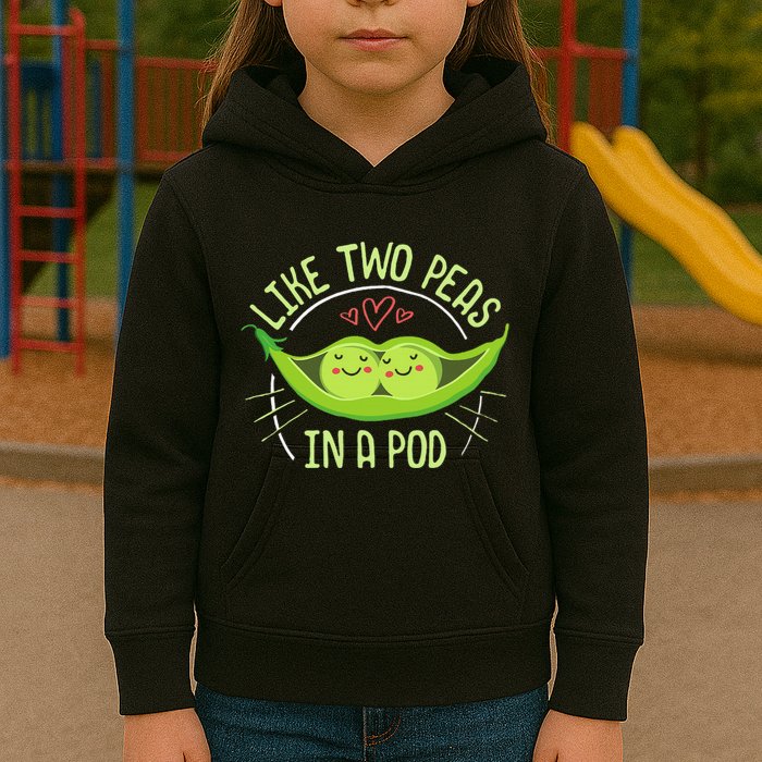 Cute Pea Pod Like Two Peas In A Pod Idiom Kids Hoodie