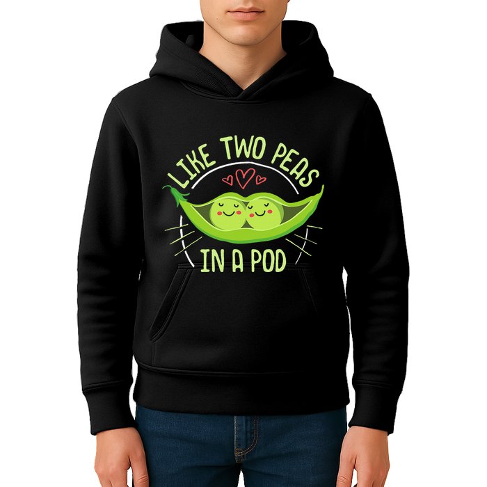 Cute Pea Pod Like Two Peas In A Pod Idiom Kids Hoodie