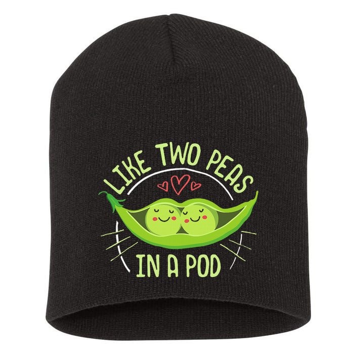 Cute Pea Pod Like Two Peas In A Pod Idiom Short Acrylic Beanie
