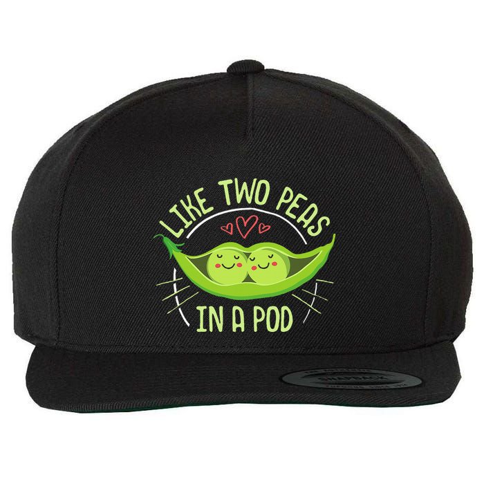 Cute Pea Pod Like Two Peas In A Pod Idiom Wool Snapback Cap