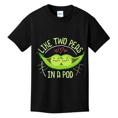Cute Pea Pod Like Two Peas In A Pod Idiom Kids T-Shirt