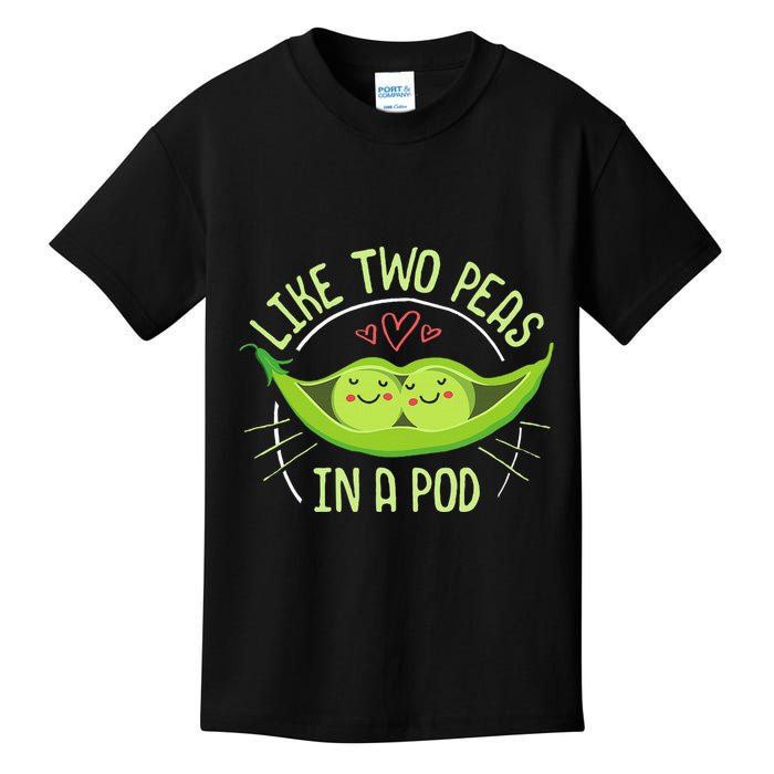 Cute Pea Pod Like Two Peas In A Pod Idiom Kids T-Shirt