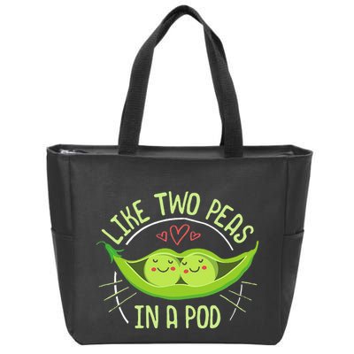 Cute Pea Pod Like Two Peas In A Pod Idiom Zip Tote Bag