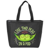 Cute Pea Pod Like Two Peas In A Pod Idiom Zip Tote Bag