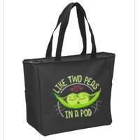 Cute Pea Pod Like Two Peas In A Pod Idiom Zip Tote Bag