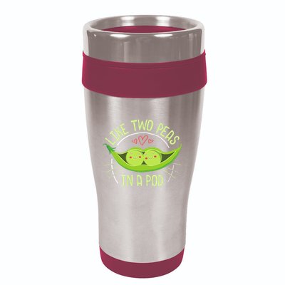 Cute Pea Pod Like Two Peas In A Pod Idiom 16oz Travel Tumbler