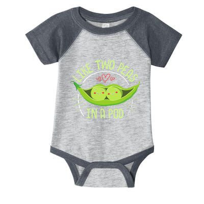 Cute Pea Pod Like Two Peas In A Pod Idiom Infant Baby Jersey Bodysuit
