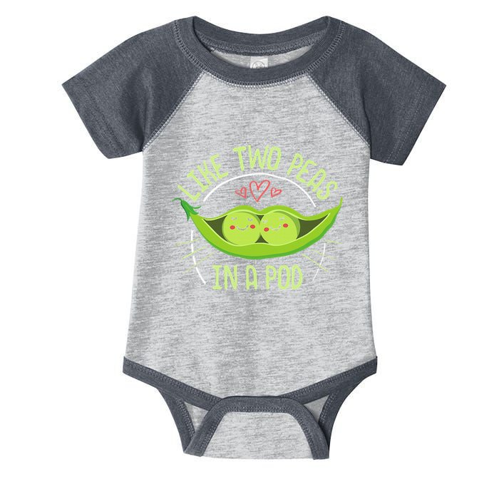 Cute Pea Pod Like Two Peas In A Pod Idiom Infant Baby Jersey Bodysuit