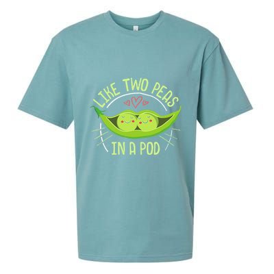 Cute Pea Pod Like Two Peas In A Pod Idiom Sueded Cloud Jersey T-Shirt