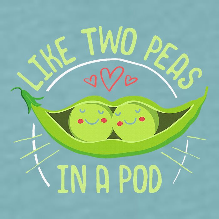 Cute Pea Pod Like Two Peas In A Pod Idiom Sueded Cloud Jersey T-Shirt