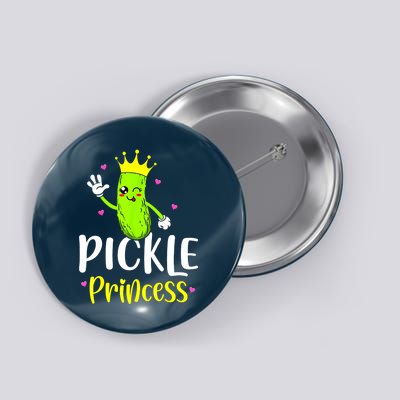 Cute Pickle Princess Funny Pickle Cucumber Girl Gift Button