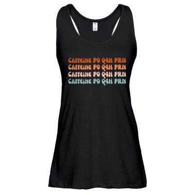 Caffeine PO Q4H PRN Funny Caffeine Nurse Healthcare Workers Ladies Essential Flowy Tank