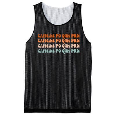 Caffeine PO Q4H PRN Funny Caffeine Nurse Healthcare Workers Mesh Reversible Basketball Jersey Tank