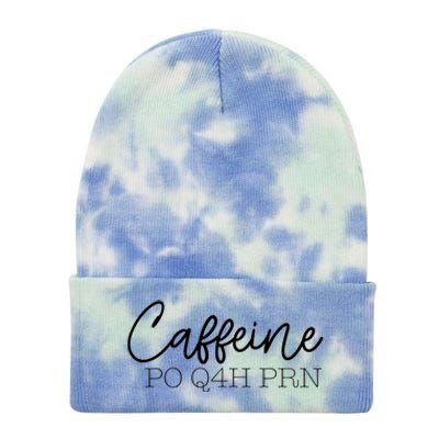 Caffeine Po Q4h Prn Funny Doctor Nurse Prescription Meme Gift Tie Dye 12in Knit Beanie