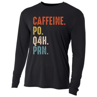 Caffeine Po Q4h Prn Vintage Nurse Cooling Performance Long Sleeve Crew