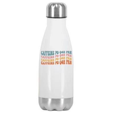 Caffeine PO Q4H PRN Funny Caffeine Nurse Healthcare Workers Stainless Steel Insulated Water Bottle