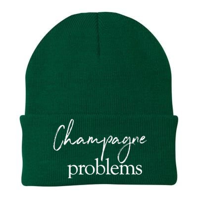 Champagne Problems Quote Knit Cap Winter Beanie