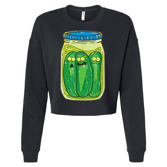 Cool Pickle Rick Jar Rick & Morty Funny Gift Cropped Pullover Crew