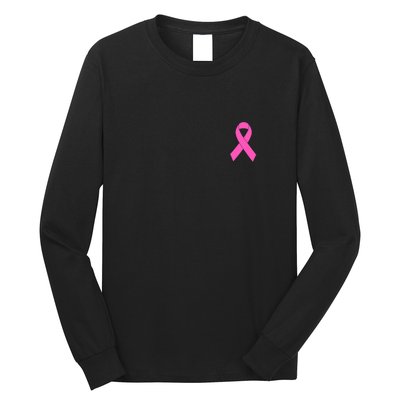 Cute Pink Ribbon Breast Cancer Awareness Long Sleeve Shirt