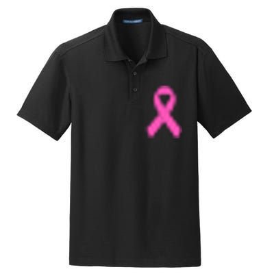 Cute Pink Ribbon Breast Cancer Awareness Dry Zone Grid Polo