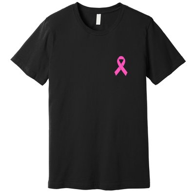 Cute Pink Ribbon Breast Cancer Awareness Premium T-Shirt