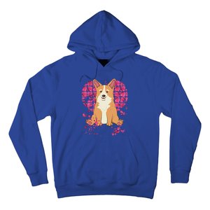 Corgi Pink Rose Flower Heart Dog Mom Floral Valentines Day Meaningful Gift Hoodie