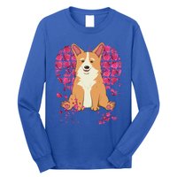 Corgi Pink Rose Flower Heart Dog Mom Floral Valentines Day Meaningful Gift Long Sleeve Shirt