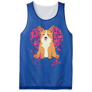 Corgi Pink Rose Flower Heart Dog Mom Floral Valentines Day Meaningful Gift Mesh Reversible Basketball Jersey Tank