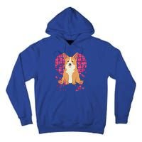 Corgi Pink Rose Flower Heart Dog Mom Floral Valentines Day Meaningful Gift Tall Hoodie