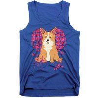 Corgi Pink Rose Flower Heart Dog Mom Floral Valentines Day Meaningful Gift Tank Top