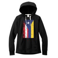 Colombia Puerto Rico Flag Pride Women's Fleece Hoodie