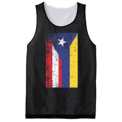 Colombia Puerto Rico Flag Pride Mesh Reversible Basketball Jersey Tank