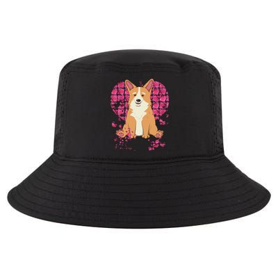 Corgi Pink Rose Flower Heart Dog Mom Floral Valentines Day Cute Gift Cool Comfort Performance Bucket Hat